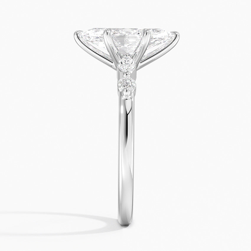 Versailles One-Quarter Coverage Diamond Ring Platinum Marquise Engagement Ring
