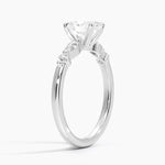 Versailles One-Quarter Coverage Diamond Ring Platinum Oval Engagement Ring