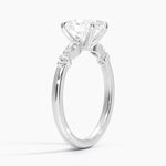 Versailles One-Quarter Coverage Diamond Ring Platinum Oval Engagement Ring