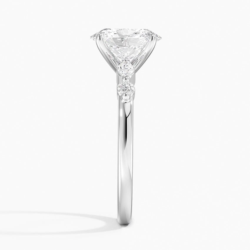 Versailles One-Quarter Coverage Diamond Ring Platinum Oval Engagement Ring