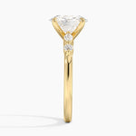 Versailles One-Quarter Coverage Diamond Ring Yellow Gold 18k Oval Engagement Ring