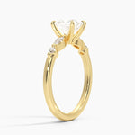 Versailles One-Quarter Coverage Diamond Ring Yellow Gold 18k Princess Engagement Ring