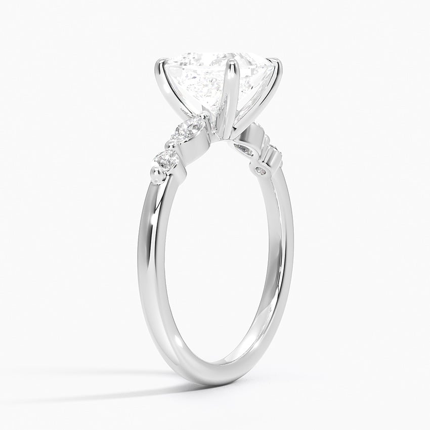Versailles One-Quarter Coverage Diamond Ring Platinum Princess Engagement Ring