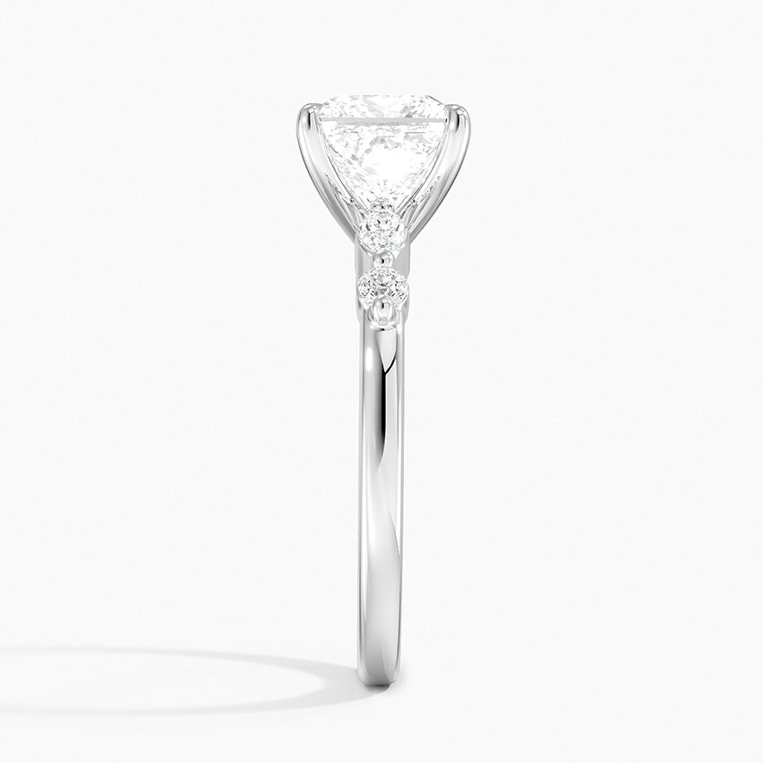 Versailles One-Quarter Coverage Diamond Ring Platinum Princess Engagement Ring