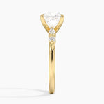 Versailles One-Quarter Coverage Diamond Ring Yellow Gold 18k Princess Engagement Ring
