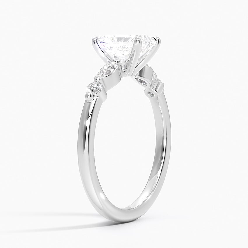Versailles One-Quarter Coverage Diamond Ring Platinum Radiant Engagement Ring