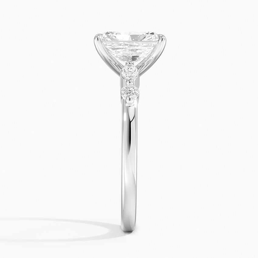 Versailles One-Quarter Coverage Diamond Ring Platinum Radiant Engagement Ring