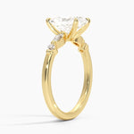 Versailles One-Quarter Coverage Diamond Ring Yellow Gold 18k Radiant Engagement Ring