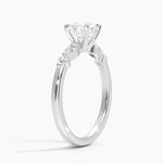 Versailles One-Quarter Coverage Diamond Ring Platinum Round Engagement Ring