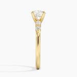 Versailles One-Quarter Coverage Diamond Ring Yellow Gold 18k Round Engagement Ring
