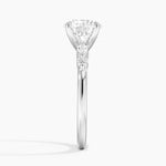 Versailles One-Quarter Coverage Diamond Ring Platinum Round Engagement Ring