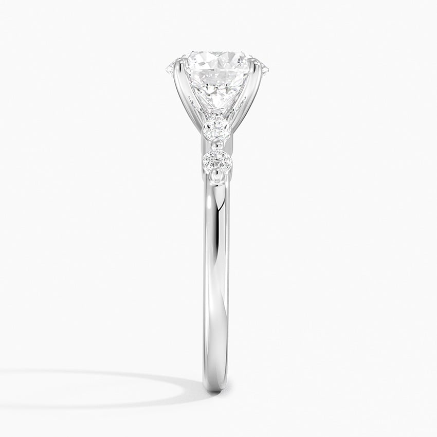 Versailles One-Quarter Coverage Diamond Ring Platinum Round Engagement Ring