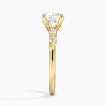 Versailles One-Quarter Coverage Diamond Ring Yellow Gold 18k Round Engagement Ring