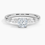 Versailles One-Quarter Coverage Diamond Ring Platinum Cushion Engagement Ring