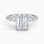 Versailles One-Quarter Coverage Diamond Ring Platinum Emerald Engagement Ring