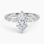 Versailles One-Quarter Coverage Diamond Ring Platinum Marquise Engagement Ring