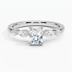 Versailles One-Quarter Coverage Diamond Ring Platinum Radiant Engagement Ring