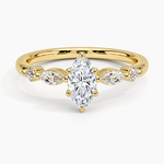 Versailles One-Quarter Coverage Diamond Ring Yellow Gold 18k Marquise Engagement Ring