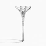 Luxe Delilah Three Stone Pave Diamond Ring Platinum Marquise Engagement Ring