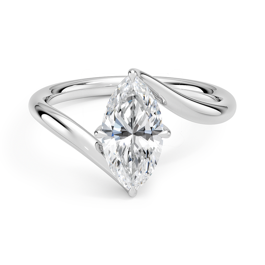 Atelier Solitaire Engagement Ring 18K White Gold MQ