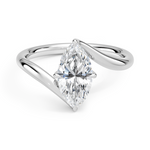 Atelier Solitaire Engagement Ring 18K White Gold MQ