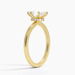 Secret Halo Six-Prong Diamond Ring Yellow Gold 18k Marquise Engagement Ring