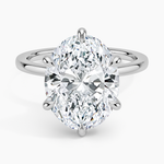 Secret Halo Six-Prong Diamond Ring Platinum Oval Engagement Ring