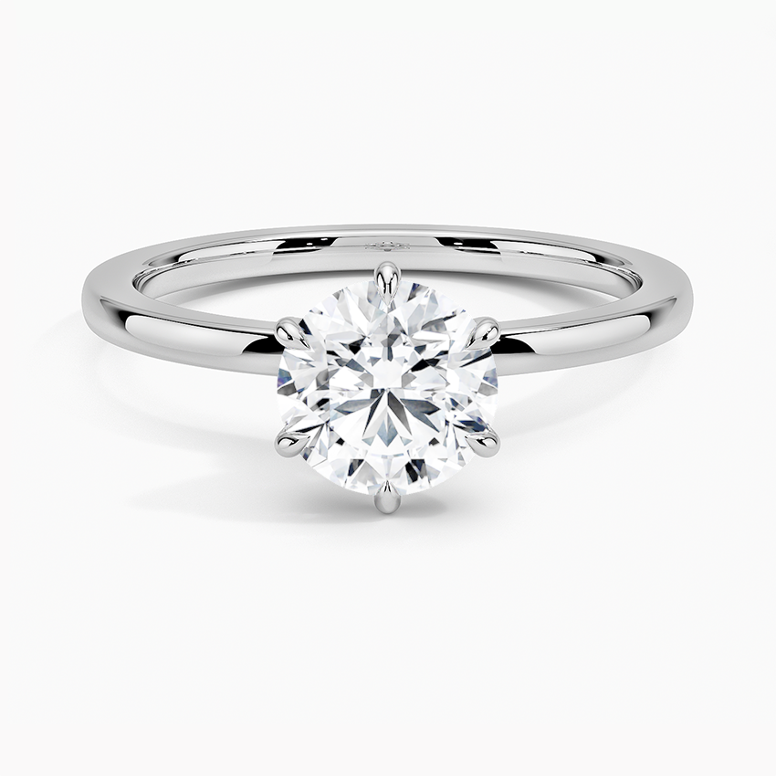 Secret Halo Six-Prong Diamond Ring Platinum Round Engagement Ring
