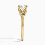 Camellia Indigo Milgrain Ring Yellow Gold 18k Oval Engagement Ring