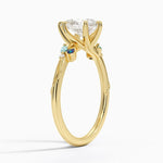 Camellia Milgrain Diamond Ring Yellow Gold 18k Pear Engagement Ring