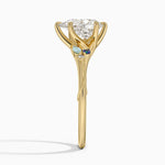 Camellia Milgrain Diamond Ring Yellow Gold 18k Pear Engagement Ring