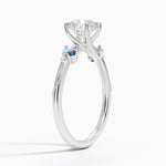 Camellia Indigo Milgrain Ring Platinum Round Engagement Ring
