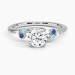 Camellia Indigo Milgrain Ring Platinum Round Engagement Ring