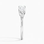 Camellia Milgrain Diamond Ring Platinum Cushion Engagement Ring