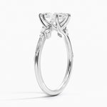 Camellia Milgrain Diamond Ring Platinum Marquise Engagement Ring