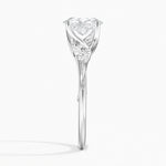 Camellia Milgrain Diamond Ring Platinum Oval Engagement Ring