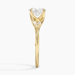Camellia Milgrain Diamond Ring Yellow Gold 18k Oval Engagement Ring