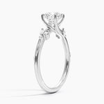 Camellia Milgrain Diamond Ring Platinum Round Engagement Ring