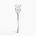 Camellia Milgrain Diamond Ring Platinum Round Engagement Ring