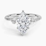 Camellia Milgrain Diamond Ring Platinum Marquise Engagement Ring