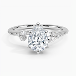 Camellia Indigo Milgrain Ring Platinum Pear Engagement Ring