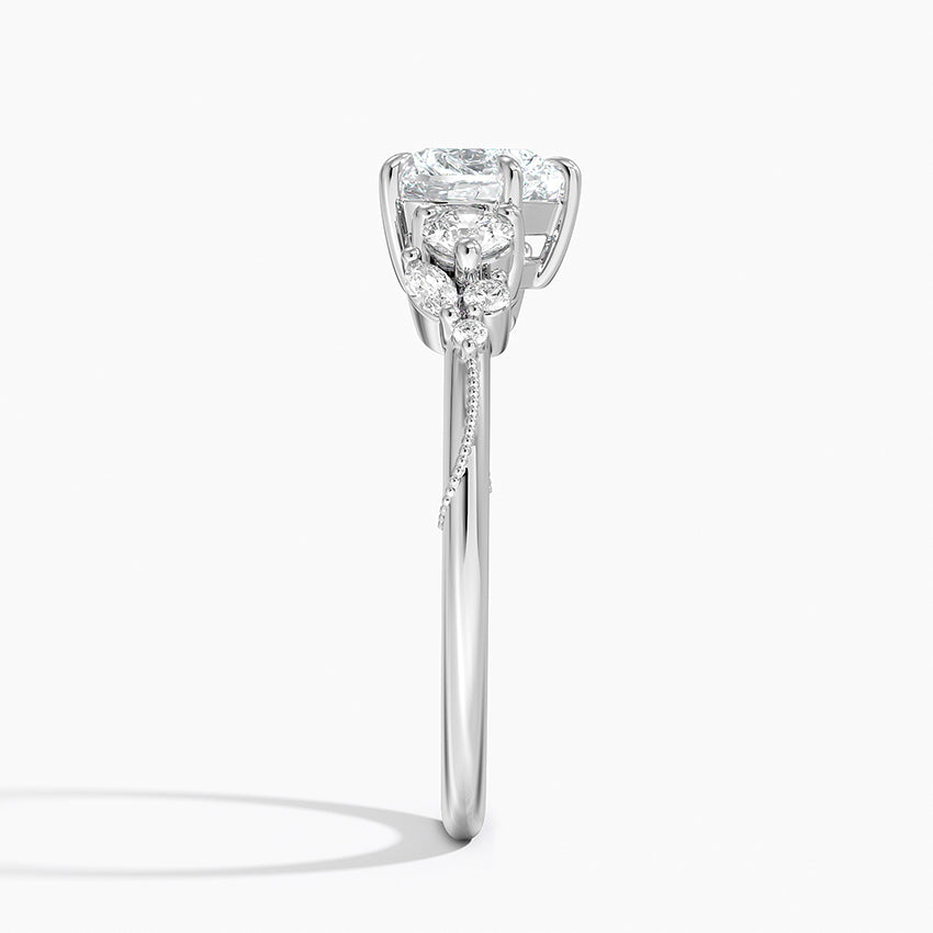 Camellia Three Stone Diamond Ring (1/3 ct. tw.) Platinum Heart Engagement Ring