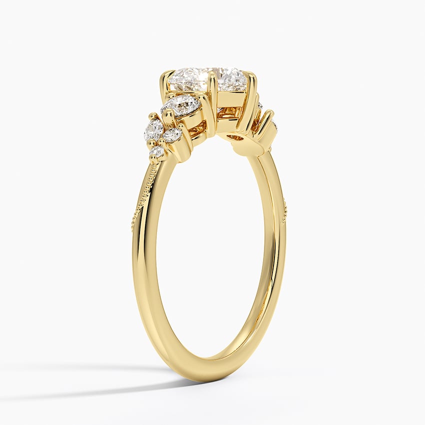 Camellia Three Stone Diamond Ring (1/3 ct. tw.) Yellow Gold 18k Heart Engagement Ring