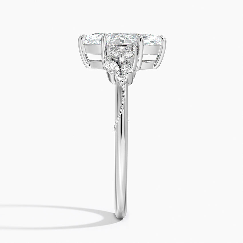 Camellia Three Stone Diamond Ring (1/3 ct. tw.) Platinum Marquise Engagement Ring