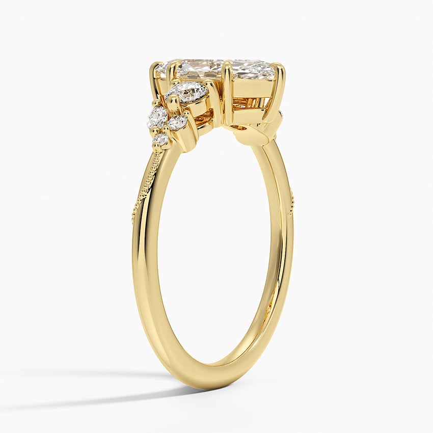 Camellia Three Stone Diamond Ring (1/3 ct. tw.) Yellow Gold 18k Marquise Engagement Ring