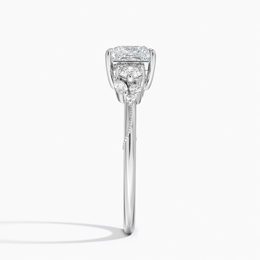 Camellia Three Stone Diamond Ring (1/3 ct. tw.) Platinum Princess Engagement Ring