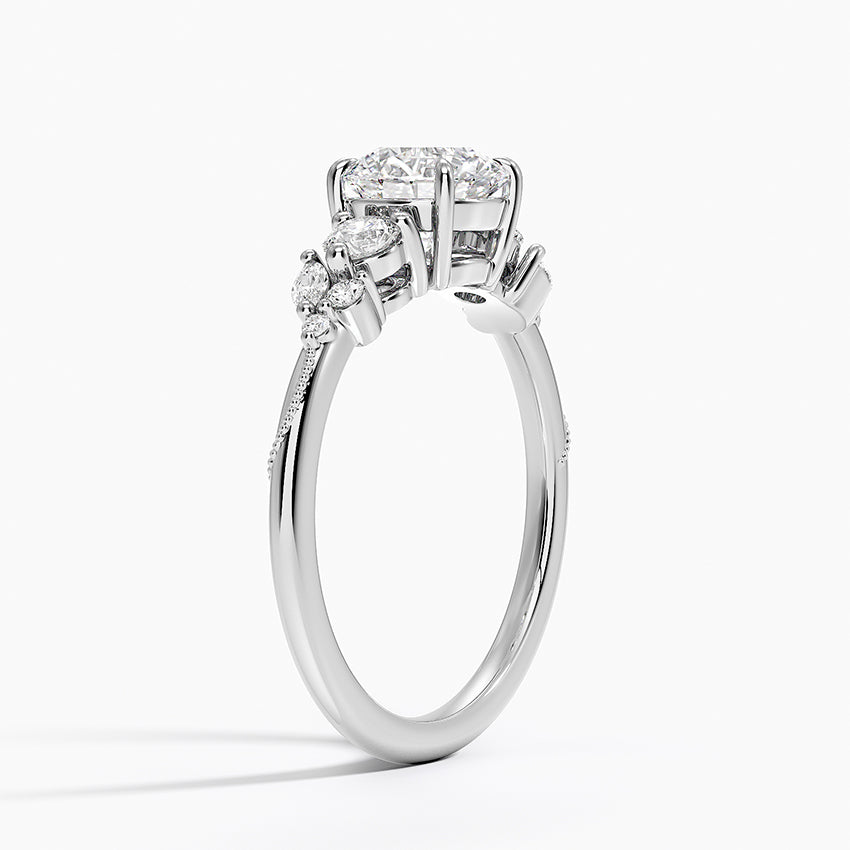 Camellia Three Stone Diamond Ring (1/3 ct. tw.) Platinum Round Engagement Ring