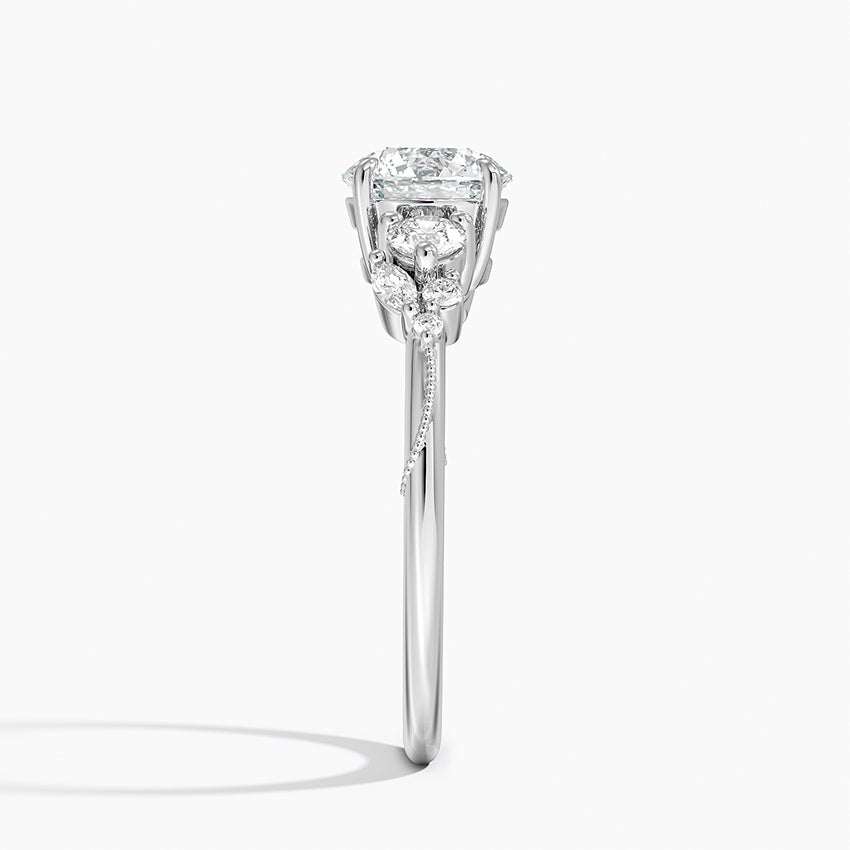 Camellia Three Stone Diamond Ring (1/3 ct. tw.) Platinum Round Engagement Ring
