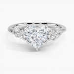 Camellia Three Stone Diamond Ring (1/3 ct. tw.) Platinum Heart Engagement Ring