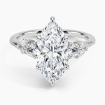 Camellia Three Stone Diamond Ring (1/3 ct. tw.) Platinum Marquise Engagement Ring
